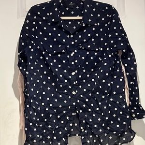 Womens button down sheer blouse 100% cotton